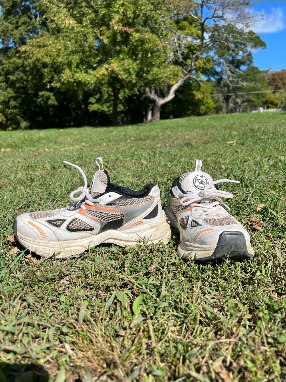 Axel Arigato Marathon Runner Sneakers in White, Orange and Black